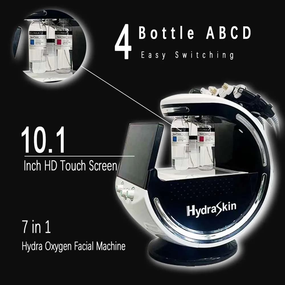 Facial 7 in 1 Ultrasonic Skin Rejuvenation Microdermabrasion Cleansing Hyperbaric Oxygen Facial SPA Hydra Oxygen Device
