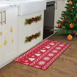 Boho Style Christmas Doormat Non Slip Door Mat Welcome Floor Rug for Home Indoor Entrance Front Door Xmas Holiday Decoration