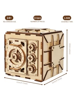 3D Wooden Puzzle For Adults Locker Puzzle Box Model Kit DIY Handmade Christmas Gifts