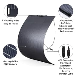 ALLPOWERS Balcony Power Plant SF200 200W / 100W SF100 Portable Flexible Solar panel IP68 for Power Station off-grid Rooftops RVs