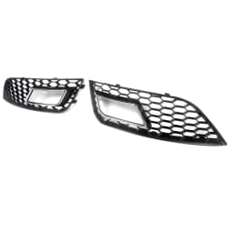 Pair Honeycomb Style Fog Light Cover For 2013-2016 Audi A4 B8.5 Standard Bumper