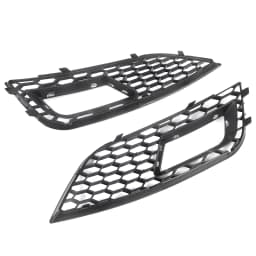Pair Honeycomb Style Fog Light Cover For 2013-2016 Audi A4 B8.5 Standard Bumper