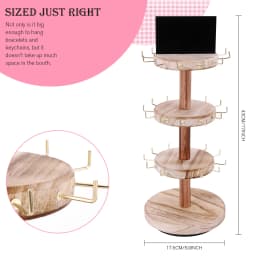 Rotatable Wooden Craft Jewelry Holder Bracelet Display Stand Jewelry Display Holder Bracelet Keychain Display Stands for Selling