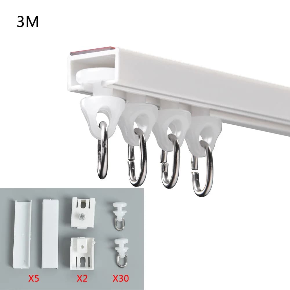 3M Strong Self Adhesive Curtain Track Sliding Track Top Mounted Side Mounted Window Decor Accessories For Curtains And Cabi