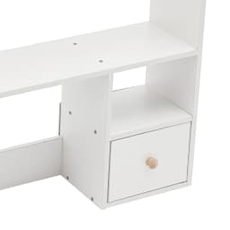 Desk Organizer with Drawers Desk Shelf with Drawers Tabletop Hutch with Storage Table Bookshelf for Home Office Dorm Wood White
