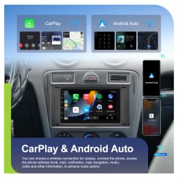 Podofo 4GB 64GB Carplay Android Auto Car Radio 7 Inch For Transit Fiesta Focus Galaxy Mondeo Fusion Kuga C-Max S-Max Connect