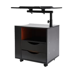 3 Tiers Functional Rotating Bedside Table Rotate 360° Bookshelf 60*40cm Multi-functional Reading Shelf Height Adjustable for Bed