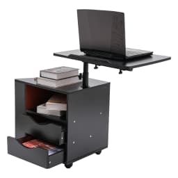 3 Tiers Functional Rotating Bedside Table Rotate 360° Bookshelf 60*40cm Multi-functional Reading Shelf Height Adjustable for Bed