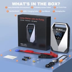 1000A/1500A PEAK Car Emergency Multifunction 12v Battery Booster Tire Inflator Super Compressor Jump Starter Power Bank Air Pump