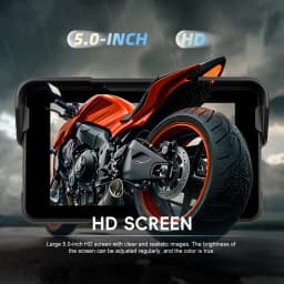 Podofo Wireless Carplay Android Auto Portable Digital Motorcycle Dashboard 5 Inch Universal Smart Player IP68 Waterproof BT FM