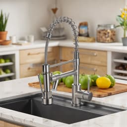 Voltsify Dual Spout Swivel Kitchen Faucet with LED Light
