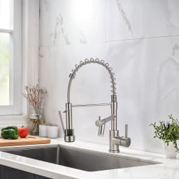 Voltsify Dual Spout Swivel Kitchen Faucet with LED Light