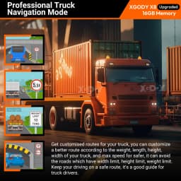 XGODY 9'' inch 16G Car Auto Navigation UK/EU MAP TouchScreen for trucks, cars, buses, GPS navigation POI