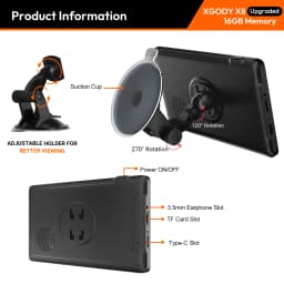 XGODY 9'' inch 16G Car Auto Navigation UK/EU MAP TouchScreen for trucks, cars, buses, GPS navigation POI