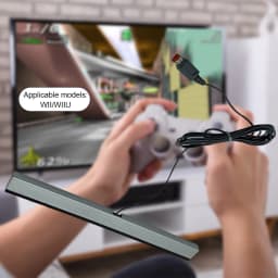 Wired Motion Sensor Receiver with Extension Cord Infrared IR Signal Ray Wired Remote Sensor Bar for Wii Wii U Console