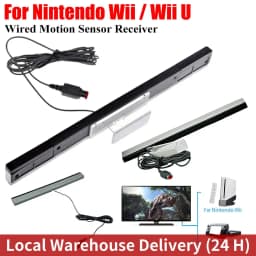 Wired Motion Sensor Receiver with Extension Cord Infrared IR Signal Ray Wired Remote Sensor Bar for Wii Wii U Console