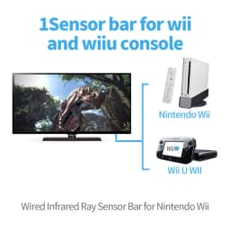 Wired Motion Sensor Receiver with Extension Cord Infrared IR Signal Ray Wired Remote Sensor Bar for Wii Wii U Console