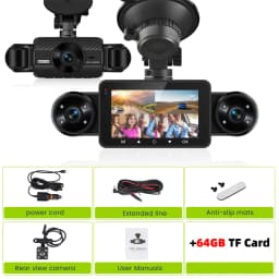 Podofo Car DVR Recorder Parking Mirror Monitor 3 Inch 1080P HD Automobile Dash Cam 8 Infrared Night Vision Lights
