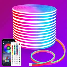 5M/10Meter LED Strip Light Neon Sign 249-2000LM Neon Tape Light Color Changing Rope Light APP Remote for Home DIY Festival Party