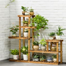 【Breeins】5 Tier Garden Wood Plant Stand Display Shelf