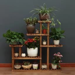 【Breeins】5 Tier Garden Wood Plant Stand Display Shelf