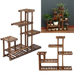 【Breeins】5 Tier Garden Wood Plant Stand Display Shelf