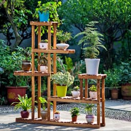【Breeins】5 Tier Garden Wood Plant Stand Display Shelf