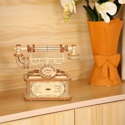 3D Wooden Puzzle for Adults Creative Retro Telephone Model Kits Gift for Christmas