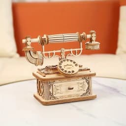 3D Wooden Puzzle for Adults Creative Retro Telephone Model Kits Gift for Christmas
