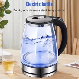2L Electric Kettle Glass 360 Blue LED Illuminated Large Jug Auto Shut Off 1800W