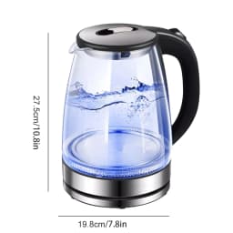 2L Electric Kettle Glass 360 Blue LED Illuminated Large Jug Auto Shut Off 1800W