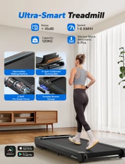 MERACH Walking Pad Treadmill Under Desk 3in1 Home Gym Capacity 2.75HP Portable Magnetic Remote Control LED Display Non-Assembly
