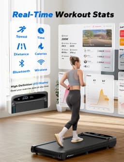 MERACH Walking Pad Treadmill Under Desk 3in1 Home Gym Capacity 2.75HP Portable Magnetic Remote Control LED Display Non-Assembly