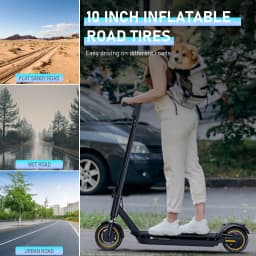 Ladped Electric Scooter For Adults 20 45KM Range Front Rear Shock Absorber APP Control 250W Motor 10inch Anti Puncture Tires