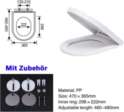 BRIEFNESS D-Shape Soft Close Toilet Seat, Antimicrobial Easy Clean PVC Material, Quick Release Hinges for Easy Cleaning, Univers