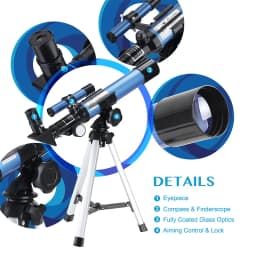 Telescopes 40/400 with Tabletop Tripod 2 Eyepieces Portable Telescopes for Astronomy Beginners with Finderscope