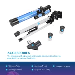 Telescopes 40/400 with Tabletop Tripod 2 Eyepieces Portable Telescopes for Astronomy Beginners with Finderscope