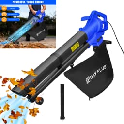 Powerful 5000W Garden Electric Leaf Blower & Vacuum 3 in 1 Leaf Blower 35L Leaf Collection Bag,6 Speeds for Home Garden