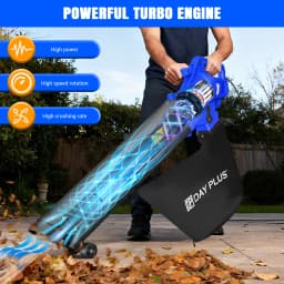 Powerful 5000W Garden Electric Leaf Blower & Vacuum 3 in 1 Leaf Blower 35L Leaf Collection Bag,6 Speeds for Home Garden