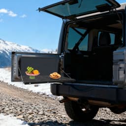 Stainless Steel Tailgate Folding Table Black 75lbs Load Capacity for 2007-2017 Wrangler JK 2/4 Door and Unlimited 4 Door