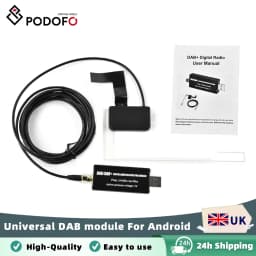 Podofo Dab+ Signal Receiver for Universal Dab+ Antenna for Car Android Radio Receiver Tuner USB Interface Car Gps Receiver