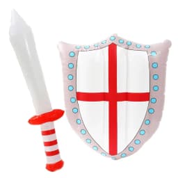 England Inflatable Sword & Shield Set – 24" Sword & 18"x13" Shield – Perfect for Sports Events & English Celebrations!