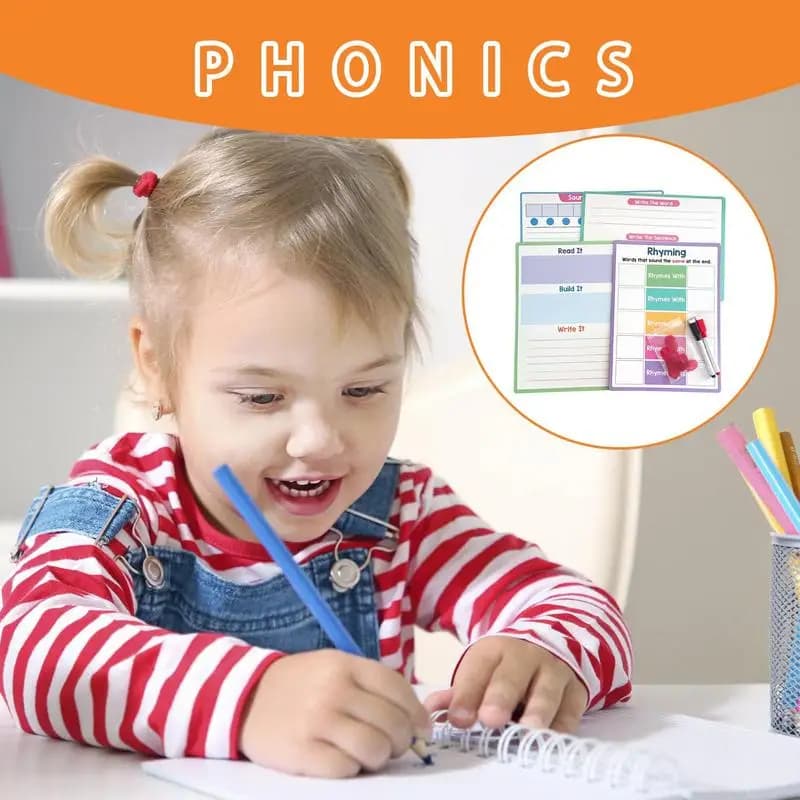 Erasable Phonics Learning White Board Kid's English Phonics Writing Pad Lightweight And Portable Learning Tool For Classroom