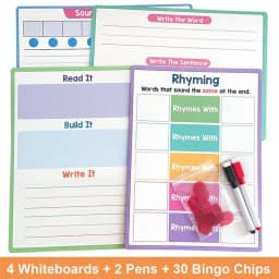 Erasable Phonics Learning White Board Kid's English Phonics Writing Pad Lightweight And Portable Learning Tool For Classroom