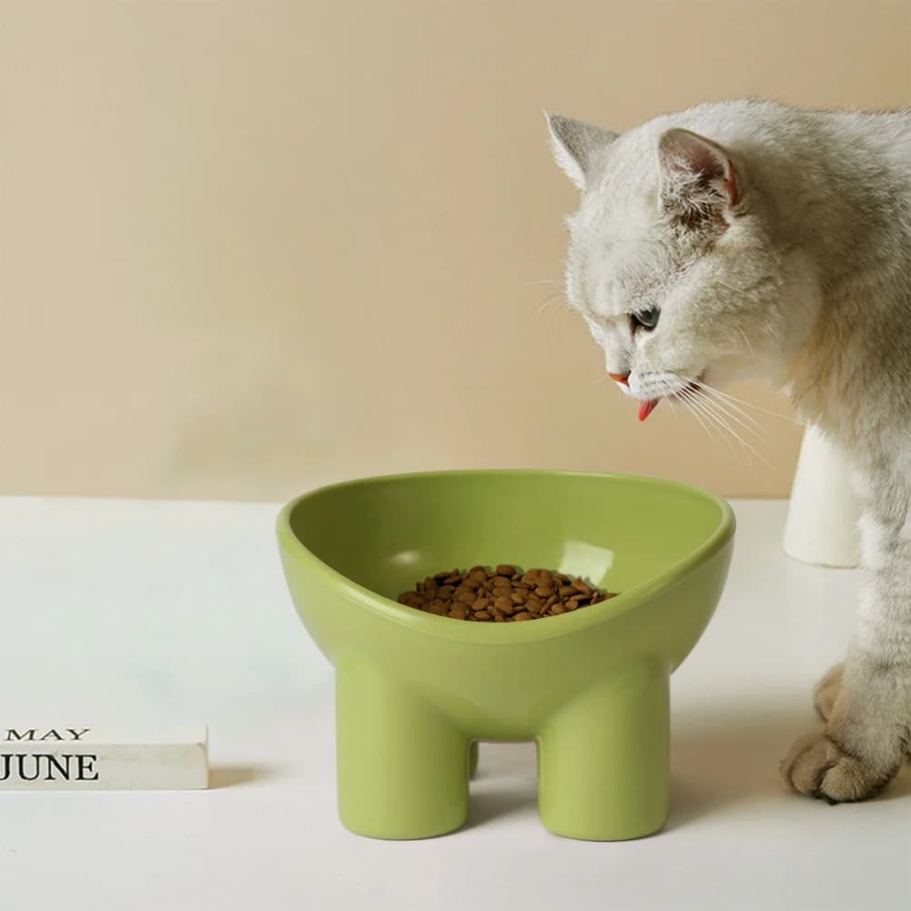 Tieker Anti-dumping Neck Guard Pet Feeding Bowl Macaron Color Cat Food Bowl Pet Feeding Supplies