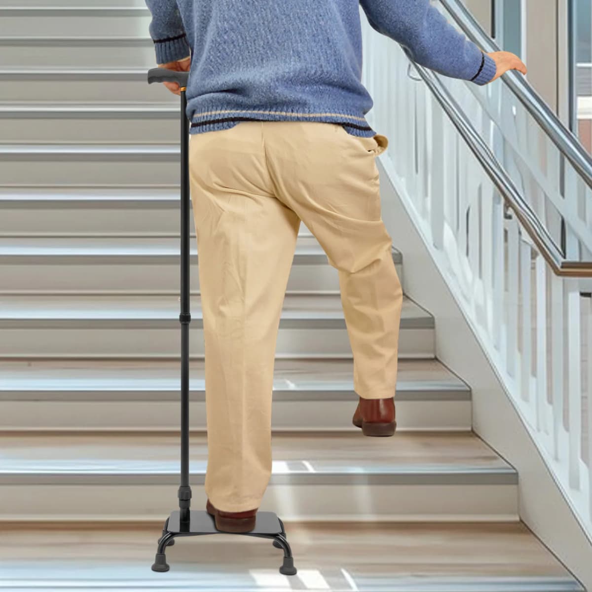 Stair Climbing Assist Cane, Adjustable Walking Stick, Stair Lift Aid for Seniors Adjustable Height For the Elderly, the Disabled