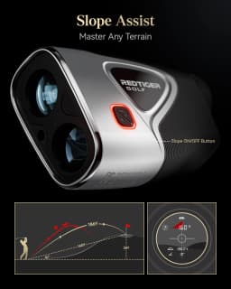 REDTIGER C016 Golf Rangefinder with Slope and Pin Lock Vibration Distance Meter with Rechargeable Battery Laser Range Finder