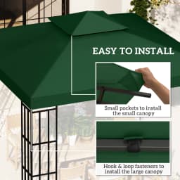 Outsunny 3 x 3(m) Gazebo Canopy Roof Top Replacement Cover Spare Part Dark Green (TOP COVER ONLY)