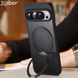 Magnetic Stand Holder Phone Case For Google Pixel 9 8 Pro XL 8A 9Pro For Magsafe 360 Ring Bracket Shockproof Armor Hard Cover
