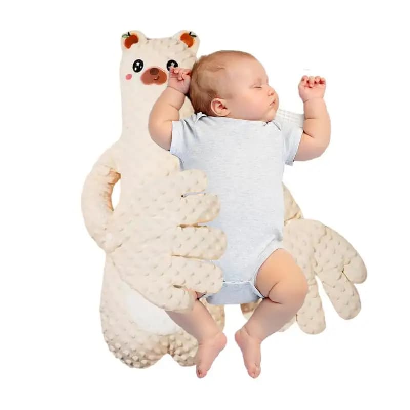 Baby Patting Sleeping Toy Bear Pat Pillow Adjustable Baby Patter Cute Cartoon Soother Red Bean Filling for Anti-Frightening Toy